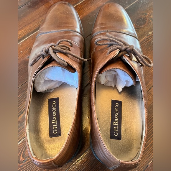G. H. Bass Brown Leather Cap Toe Oxfords Bass Cleaver II (2091-200) - Picture 7 of 10